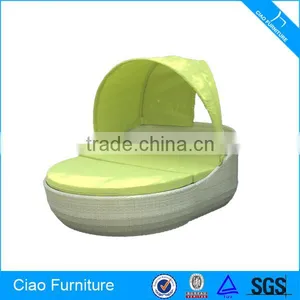 New Style Outdoor Rattan Sun Bed With Canopy thumbnail-1
