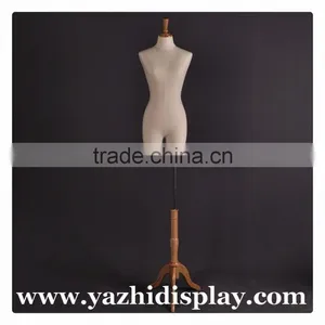 Upper-body Female Mannequins With Wooden Arms for Dress Display thumbnail-1