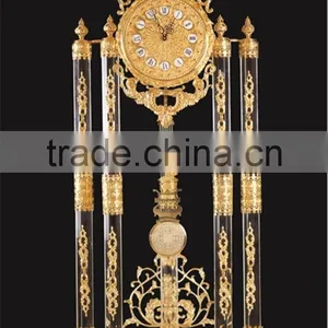 European Classic Style Bronze Mounted Floor Clock, Brass With 24K Gold Plated Angels Clock , Bronze Mounted Art thumbnail-2