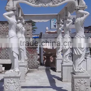 Outdoor Garden Stone Gazebo White Marble Pavilion thumbnail-2