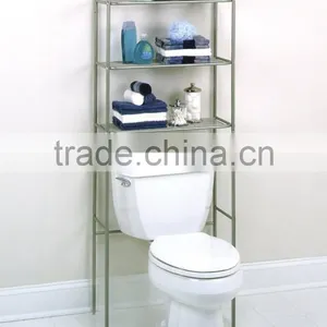 EW Metal Bathroom Space Saver Shelves Over Toilet Wire Shelf Storage Organizer thumbnail-1