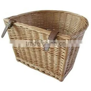 Natural Handmade Willow Wicker Half Round Side Bicycle Basket thumbnail-1
