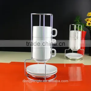 2017 Hotel Supplies 304 Stainless Steel Rack Plus Ceramic Tea Cup Set thumbnail-2
