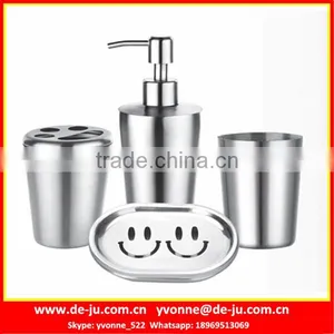 Stainless 4Pcs Bathroom Soap Dish Toothbrush Holder Set thumbnail-1