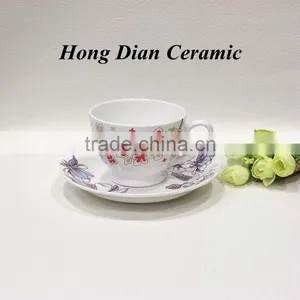 Personalized Tea Cup and Saucer Set Wholesale , Coffee Mug With Custom Decal Design thumbnail-1