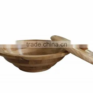 High Quality Best Selling Eco Friendly Natural Rubberwood Bowl From Viet Nam thumbnail-1