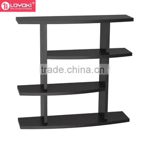 New Design Modern 4 Tier Wave Bookshelf MDF Wood Hall Console Table thumbnail-3