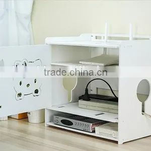 DIY PVC Multifunctional Flower Pattern Tidy Wires Power Cable Storage Organizer Box thumbnail-5