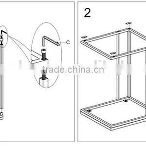 2015 New Design KD Metal Base Side Table , Computer Side Table thumbnail-2