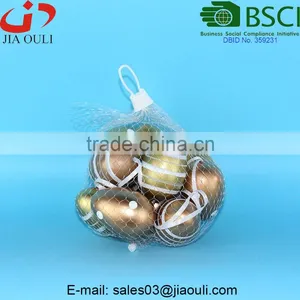 BSCI Audit Factory Popular Design Easter Decorations Plastic Golden Eggs thumbnail-2