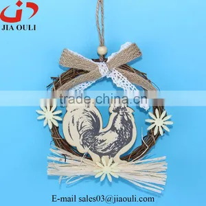 Cheap Easter Decorations Chicken Wreath Hanger thumbnail-1