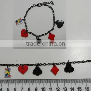 Fashion Design Bracelet, Poker Bracelet, Black Finish Bracelet With Poker Pendant thumbnail-1
