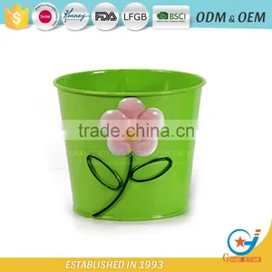 Garden Galvanized or Iron Flower Tubs and Pots Decorative Potted Plants thumbnail-1