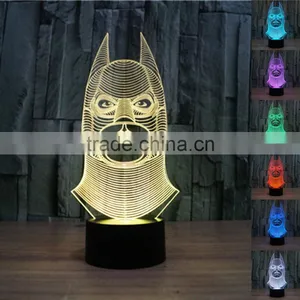 2017 Hot Bedroom 3D Illusion Night 7 Color Change Switch Decor Table Desk Lamp LED Light thumbnail-1