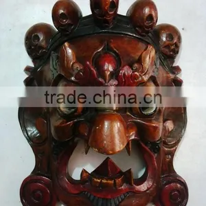Hand Crafted Wooden Mask of Garudh Wall Hanging Made In Nepal thumbnail-1