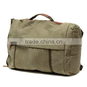 Unisex Vintage Casual Cotton Canvas Leather Backpack Rucksack Hand Bag Bookbag ,Lagtop Bag,Travel Bag,Day Bag, Computer Bag For thumbnail-2