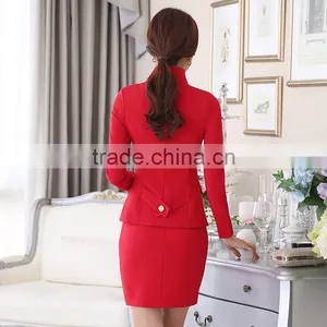 Custom Popular Women Unifiorm Suit for Hotel/ Office/ Long Sleeve Uniform thumbnail-4