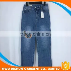 Ladies Wholesale Butterfly Embroidery Name Brand Jeans Pants thumbnail-1