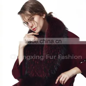 COLLAR-R1A Super Quality Elegant Lady Real Raccoon Fur Fashion Collar thumbnail-3