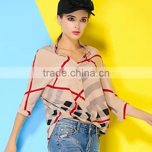 2015 HOYUGO Women Fashion Casual Blouse Designs, Smart Casual Wear Blouse, Silk Casual Blouse for Fat Woman. thumbnail-5
