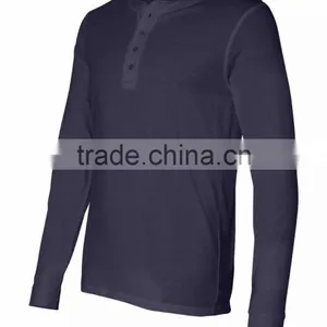 Bella+Canvas Men's Jersey Long Sleeve Henley Tee - 100% Combed and Ring-spun Cotton and Comes With Your Printed Logo thumbnail-2