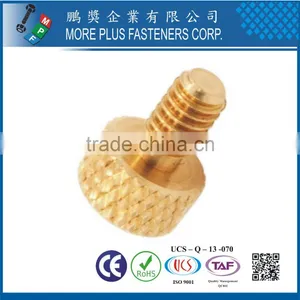 Made in Taiwan Brass M4 Knurled Head Diamond Thumb Screw thumbnail-3