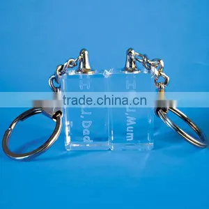 Loves 3d Laser Crystal Keychain With Dad and Mum Gift thumbnail-1