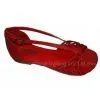 PU Upper / Outsole Material Red Ankle Cuff Flat Sandal With 1.5 cm Heels thumbnail-1