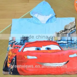 Custom Cartoon Design Pattern Printed Cotton Baby Kids Children Beach Bathroom Hooded Beach Towel thumbnail-4