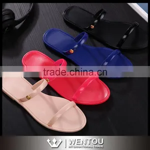Wholesale Fashion PVC Two Strap Women Sandals thumbnail-1