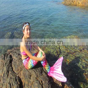 Children Swimming Pool Bag Monofin Swimsuit Mermaid Tail Costumes thumbnail-4