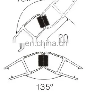 PVC Magnetic Shower Door Seal Strip for 180 Degree and 135 Degree Glass Doors thumbnail-2