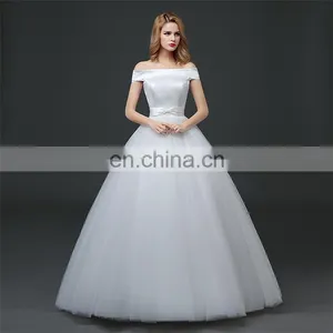HS1630 2017 White Sheath Ruffle Long Puffy Prom Ball Gown Wedding Dresses Patterns thumbnail-1