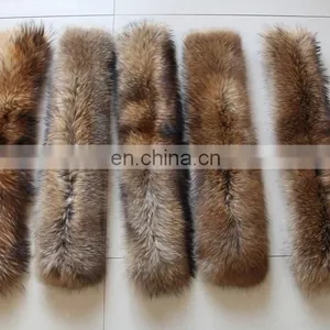 Factory Wholesle 100% Real Raccoon Fur Collar thumbnail-1