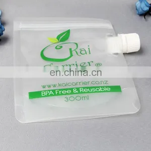 Transparent 300ml Zipper Bag Stand up Reusable Juice Drink Spout Pouch for Food Packaging Bag thumbnail-5