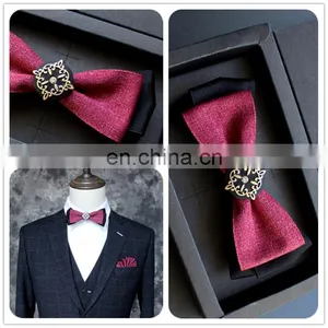 Aidocrystal Handmade Wedding Ties Adjustable Satin Men Dot Tuxedo Classic Party Novelty Bow Tie Necktie thumbnail-2