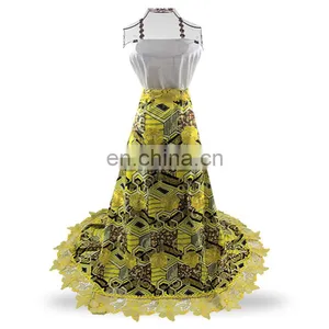 African Printed Wax Embroidered Lace Latest Design Wax Lace Fabric With Stones S170721001 thumbnail-2