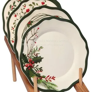 Competitive Price 12pcs Flower Shape Dinnerware Plastic Plates Asian Japanese Korean Dinner Set With Flower Print thumbnail-2