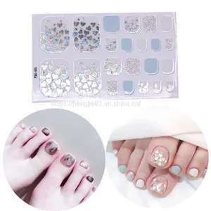 Nail Sticker Adhesive Toenail Art Polish Tips French Glitter Sequins Nail Wraps Strips Easy To Wear Manicure for Women thumbnail-3