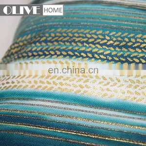 Fashionable Design Gold Stamping Ombre Striped Printing Cushion Pillow for Living Room thumbnail-2