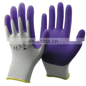 Red Polyester Latex Foam Coated Gloves For Agriculture thumbnail-2