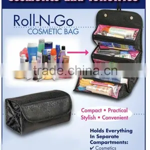 4 COMPARTMENT "ROLL N' GO" COSMETIC/TOILETRY/JEWELRY BAG Quality Choice thumbnail-2