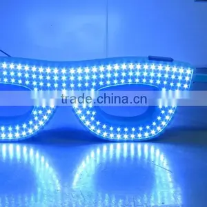 2015 New Blue White Optician Advertising Illuminated Led Glasses Sign thumbnail-1