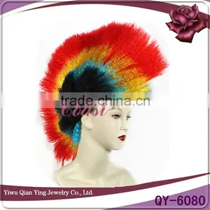 Colorful Footbanll Fans Punk Cock Wig thumbnail-1