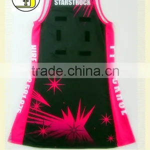 OEM Sublimation Sports Red and Black Netball Dress thumbnail-2