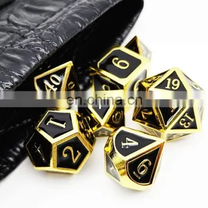 Wholesale Custom Dices Set With Numbers Polyhedral Dice for Dungeons and Dragons Game Sicbo Material Metal Dice thumbnail-1