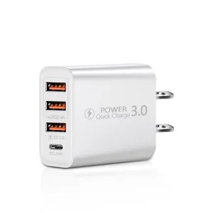 Wholesale Price 3 Ports+USB Fast Phone Charger Wall QC 3.0 USB Charger For Iphone 11 12 13 thumbnail-4