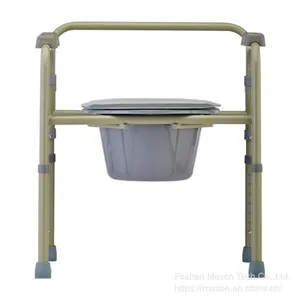 Commode Chair - Hospital Eldery People Manual Foldable Commode Chair Wheel Chair thumbnail-4