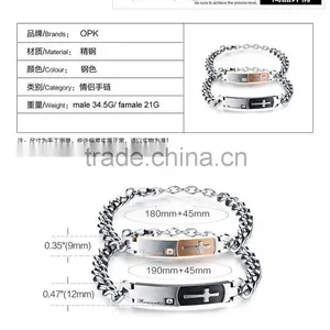 Titanium Steel Couple Bangles Fastness Retro Classic Cross Bracelet Popular Valentine's Day Gifts thumbnail-5
