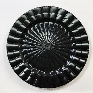 Plastic Black Charger Plate Wedding Party Restaurant Under Plates Table Decorative Charger Plates thumbnail-1